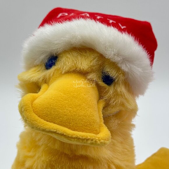 Vintage 1989 Deadstock Platty Santa Duck Plush Yellow By Cheryl Johnson - Picture 3 of 16